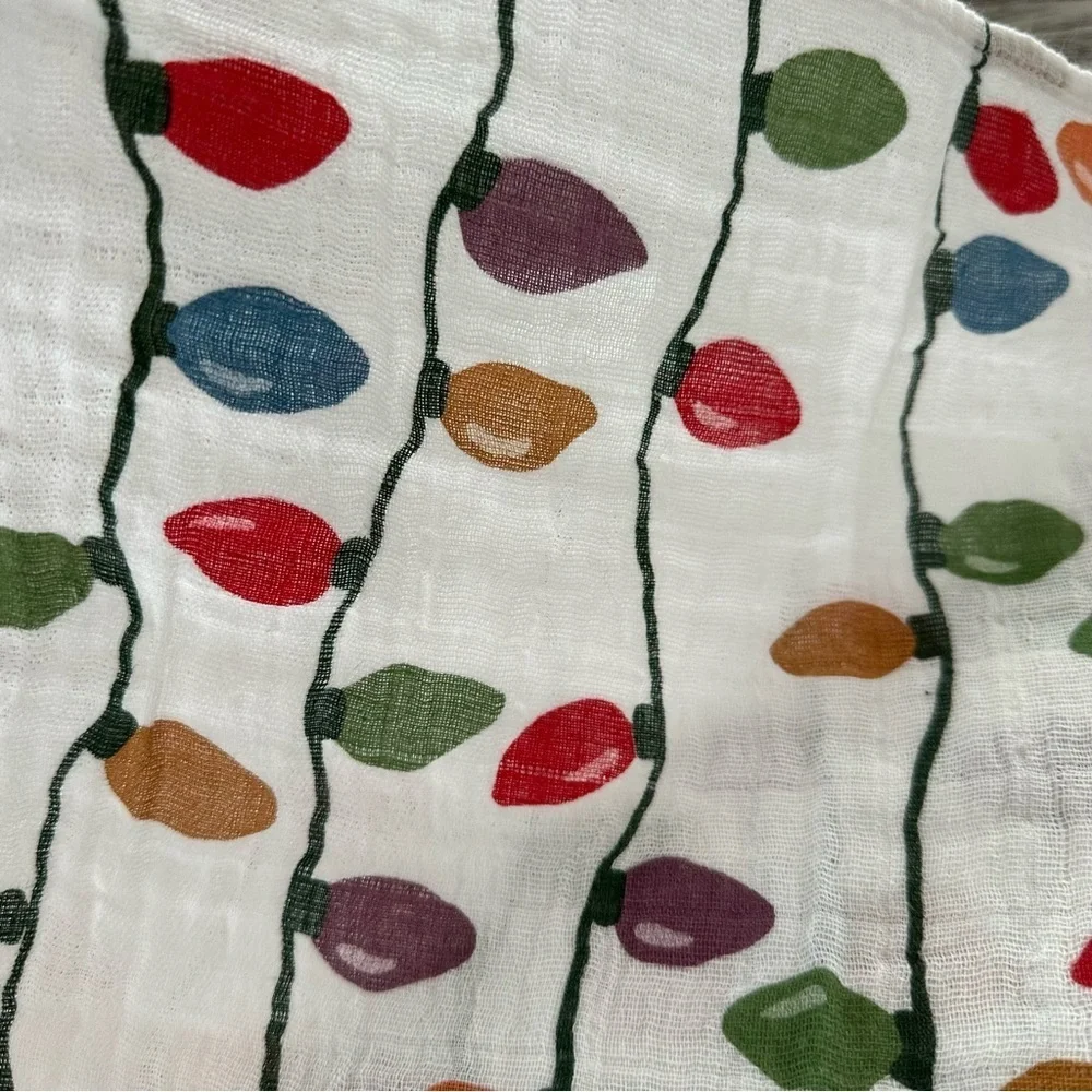 Like New Little Unicorn Christmas Light Print‎ Blanket Cotton Swaddle Holiday